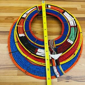 Masai African Jewelry Multi-Layer Collar Beads Ceremonial Tribal Handmade Dance